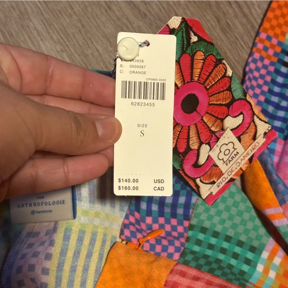 Anthropologie Farm Rio LG Pants Women's Rainbow Checkered Woven Jogger Pants NWT - Picture 6 of 7